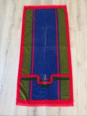 Vintage Roberta di Camerino Towel Embroidered Stripes Italy Designer